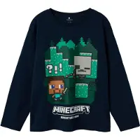 Name it T-Shirt 'NKMAc Minecraft' bleu marine / vert gazon / blanc