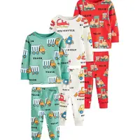 Next Pyjama crème / vert clair / abricot / canneberge