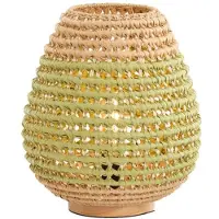 Light & Living Lampe de table en rotin Kalipa Ø 32cm - rotin vert