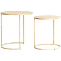 Light & Living Table d'appoint Sadar - Marron - Ø52x46cm + Ø50x40cm -.