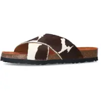 Manfield Mule marron / blanc