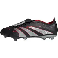 Adidas Chaussures de football Homme Predator League Tongue BSR Obsidian Strike FG/MG terrain ferme/multi-terrain Core Black/Silver Metallic/Vivid Red