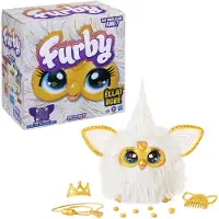 Furby Golden Glow, peluche à activation vocale qui brille dans le noir, jouet interactif, dès 6 ans