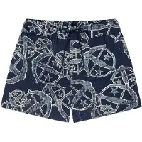 Schiesser Pantalon de pyjama '150 Years' bleu foncé / blanc