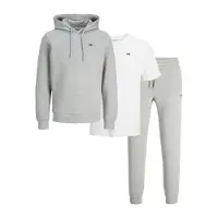 JJ REBEL Survêtement gris chiné / blanc
