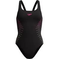 Speedo Placement Muscleback Swimsuit Noir UK 38 Femme
