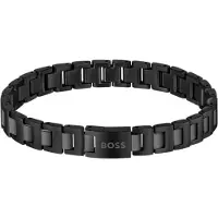 BOSS Bracelet en acier noir pour homme Candor 1580752