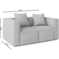 Ebuy24 Box canapé 2 places, 2 coussins décoratifs beige, marron.
