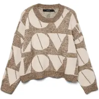 Vero Moda Pull-over 'VMLove' crème / noisette