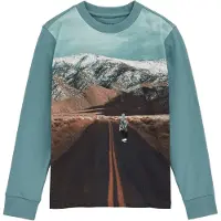 We fashion T-Shirt turquoise / marron / brun foncé / mandarine