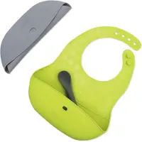 Bblüv Pöket bavoir avec une cuillère Grey/Lime 2 pcs
