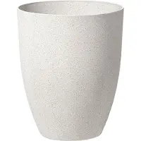 Beliani Pot De Fleurs Blanc Cassé 43 X 43 X 52 Cm Croton