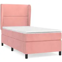 vidaXL Lit boxspring avec matelas rose 80x200 cm velours
