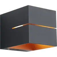 QAZQA Applique murale moderne noire avec intérieur doré - Pia