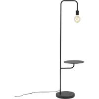 QAZQA Lampadaire moderne noir avec table ronde - Ostrich