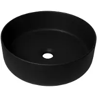 Qeramiq Dely vasque à poser - 36x36x12cm - sans trop-plein - rond - céramique - noir mat SW1244988