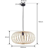LINDBY Suspension , Lielle, dimmable, Bois, Salle à manger, Bambou, Rustique