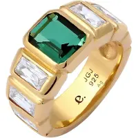 Elli PREMIUM Bague or / vert foncé / transparent