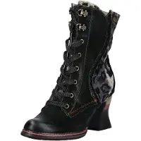 LAURA VITA Bottines à lacets mélange de couleurs / noir