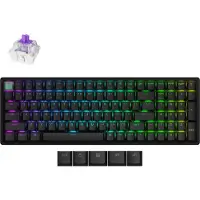 Keychron K4 HE Shine-Through Clavier magnétique sans fil, Bluetooth, 2.4GHz, RGB LED, Hot-swap, QWERTY US Layout, Gateron Magnetic Switch, Noir (K4H-J1)