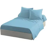 HOME LINGE PASSION Drap-housse microfibre 82 g - 240 x 300 cm - Bleu ciel