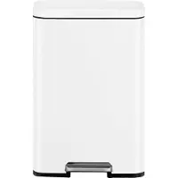 EKO - Madison Poubelle à pédale 50 litres - Acier inoxydable Plastique - Blanc mat