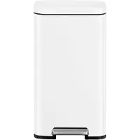 EKO - Madison Poubelle à pédale 30 litres - Acier inoxydable Plastique - Blanc mat