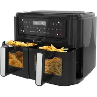Kitchenbrothers Double Airfryer XXL - - Friteuse - 2 x 4,5L - 2400W - Noir