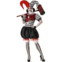 Atosa Harlequin Halloween Woman Costume Multicolore XS-S Enfants