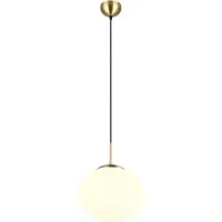 TRIO Suspension FOMENTO dorée et blanche, 1xE27x15W, verre, dimensions : 150x30x30 cm, IP20,