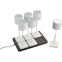 TRIO Lot de 6 lampes de table Fernandez blanc