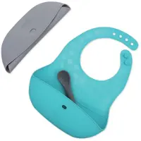 Bblüv Pöket bavoir avec une cuillère Grey/Aqua 2 pcs