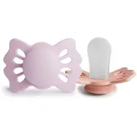 Frigg Lucky Size 1:0-6 months tétine Soft Lilac/Pretty in Peach 2 pcs