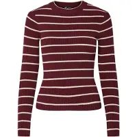 Pieces Pull-over rouge carmin / blanc naturel