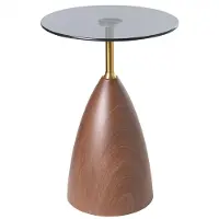 Beliani Table D'appoint Wallis Verre De Sécurité Marron/Noir