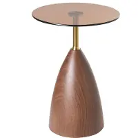 Beliani Table D'appoint Wallis Verre De Sécurité Marron