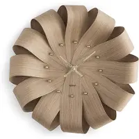 Nomon Brisa Horloge Murale Oak | Polished Brass | Polished Brass