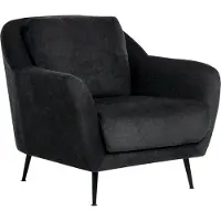 Beliani Fauteuil Eiby Tissu Chenille Noir