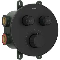 Sapho smart select - thermostatische douchekraan, voor 2 functies, met inbouwdeel, mat zwart