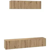 vidaXL Ensemble de meubles TV mural 4 pcs Artisan-Chêne Bois composite