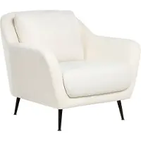 Beliani Fauteuil Eiby Tissu Chenille Blanc