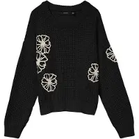 Vero Moda Pull-over oversize 'VMLaura' noir / blanc