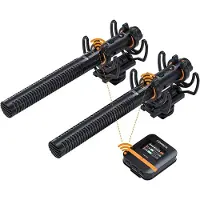 Comica Microphone canon sans fil VM40COMBO double canal + 32 Go de mémoire intégrée.