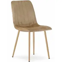 Leobert Chaise - - Lava - Velours Marron/Pieds Bois - 45 X 55 X 86 Cm