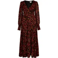 Apricot Robe jaune / bourgogne / noir