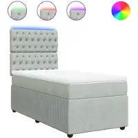 vidaXL Lit boxspring avec matelas gris clair 80x200 cm velours