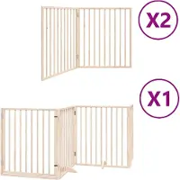 vidaXL Porte pour chien 8 pièces avec porte Pliable 640 cm Bois de peuplier