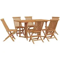 vidaXL Ensemble de jardin 7 pcs brun bois massif teck