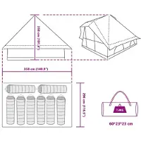 vidaXL Tente tipi avec toit, gris et orange, 358 x 296 x 258 cm, en taffetas