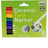 Marvy Uchida Marker für Keramik und Porzellan. 8 Grundfarben